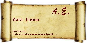 Auth Emese névjegykártya